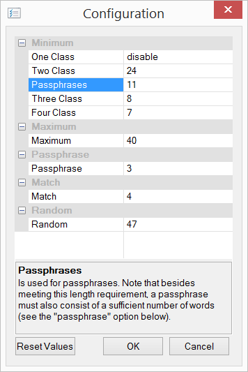 passwdqc for Windows - Configuration utility