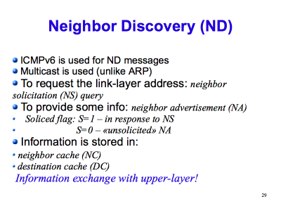 [ Neighbor Discovery (ND) (Slide 29) ]