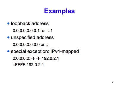 [ IPv6 Address Examples (Slide 8) ]